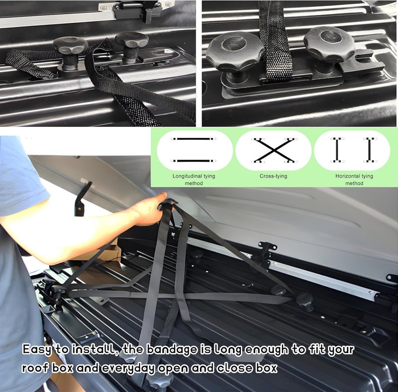 NYTKL 4PCS Roof Box U-Bolt Clamps, Stainless Steel Rooftop Cargo Carrier Rack Bolts w/ 8 Lock Nuts 2 Straps, 82mm Internal Width Roof Rack U-Bracket Clips Car Mounting Fitting Kit - Image 5